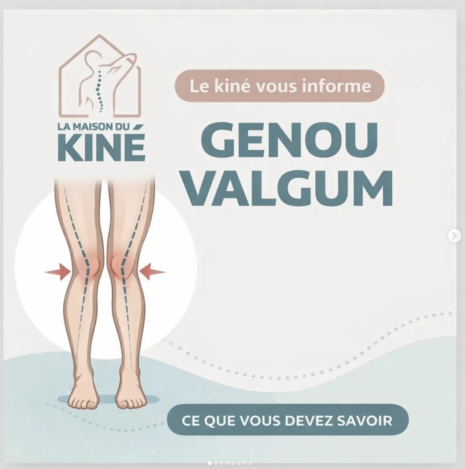 Post Instagram de La Maison du Kiné sur le genou valgum