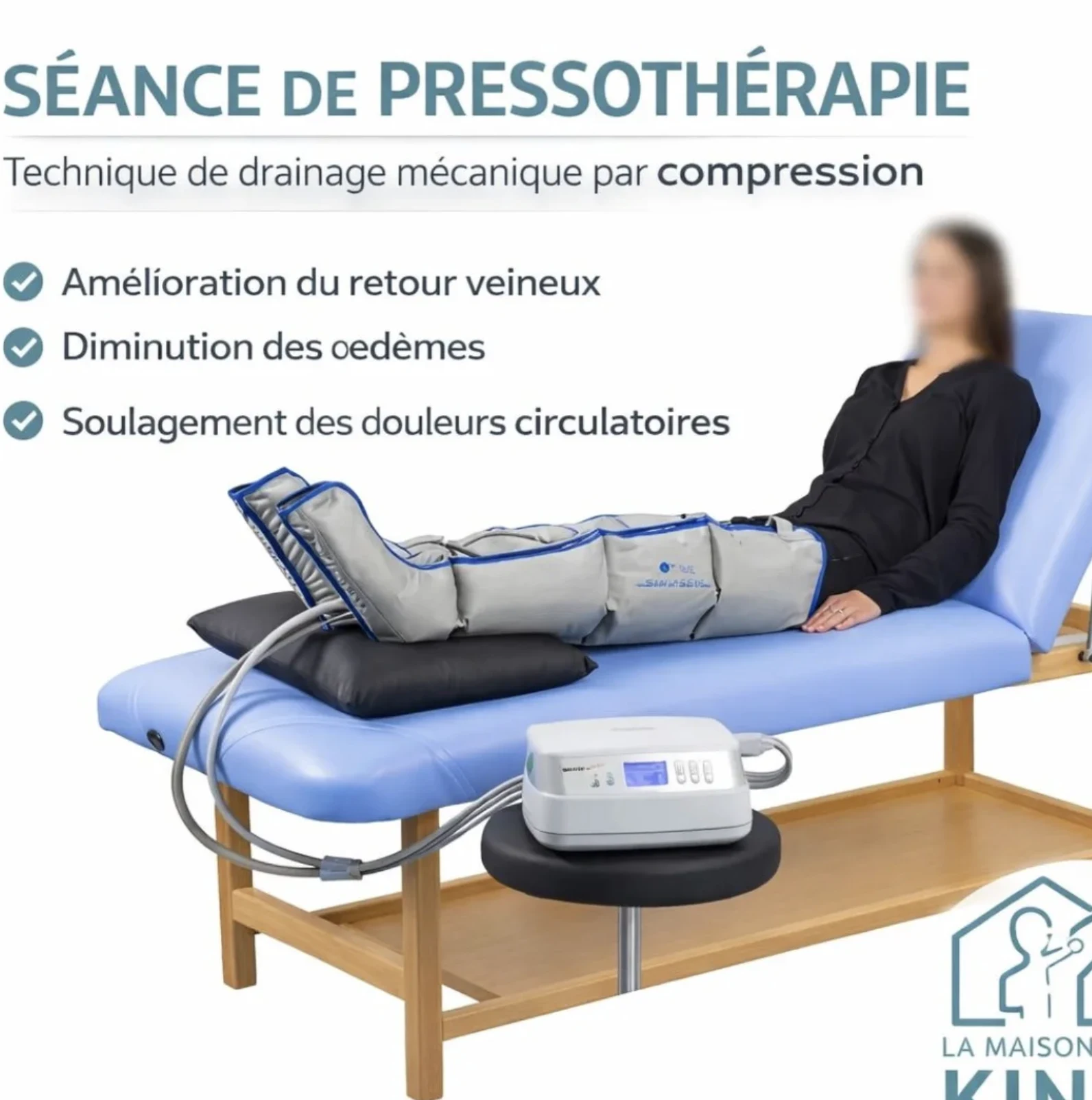Post Instagram de La Maison du Kiné sur la pressothérapie et le drainage lymphatique