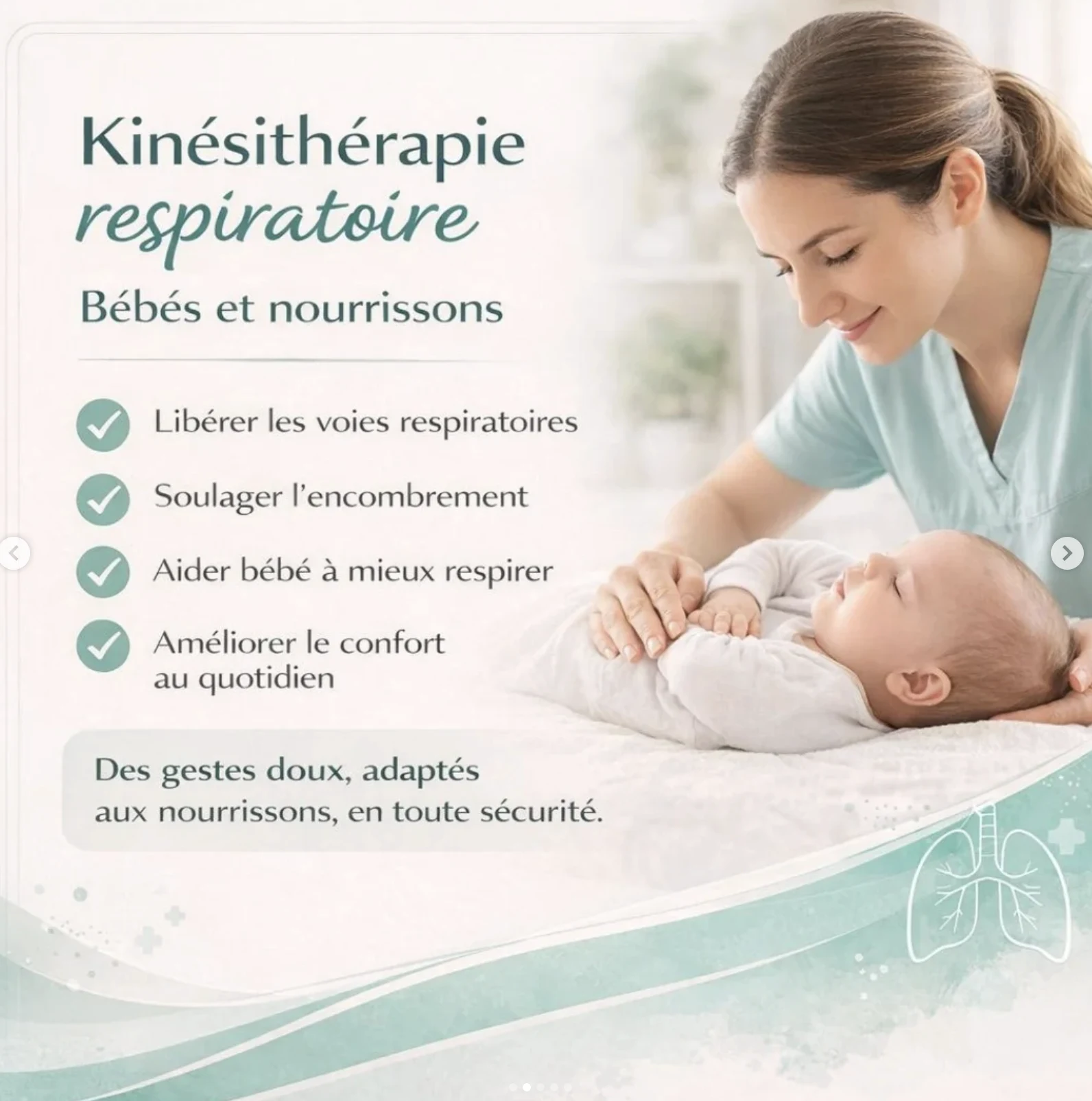 Post Instagram de La Maison du Kiné sur la kinésithérapie respiratoire